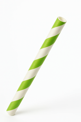 Kiwi Green Striped Paper Straws