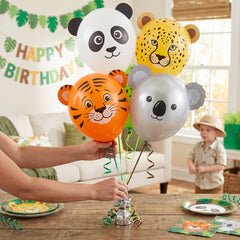 Jungle Safari Animal Balloon Decorating Kit - 12" Latex Balloons, 6 Pack