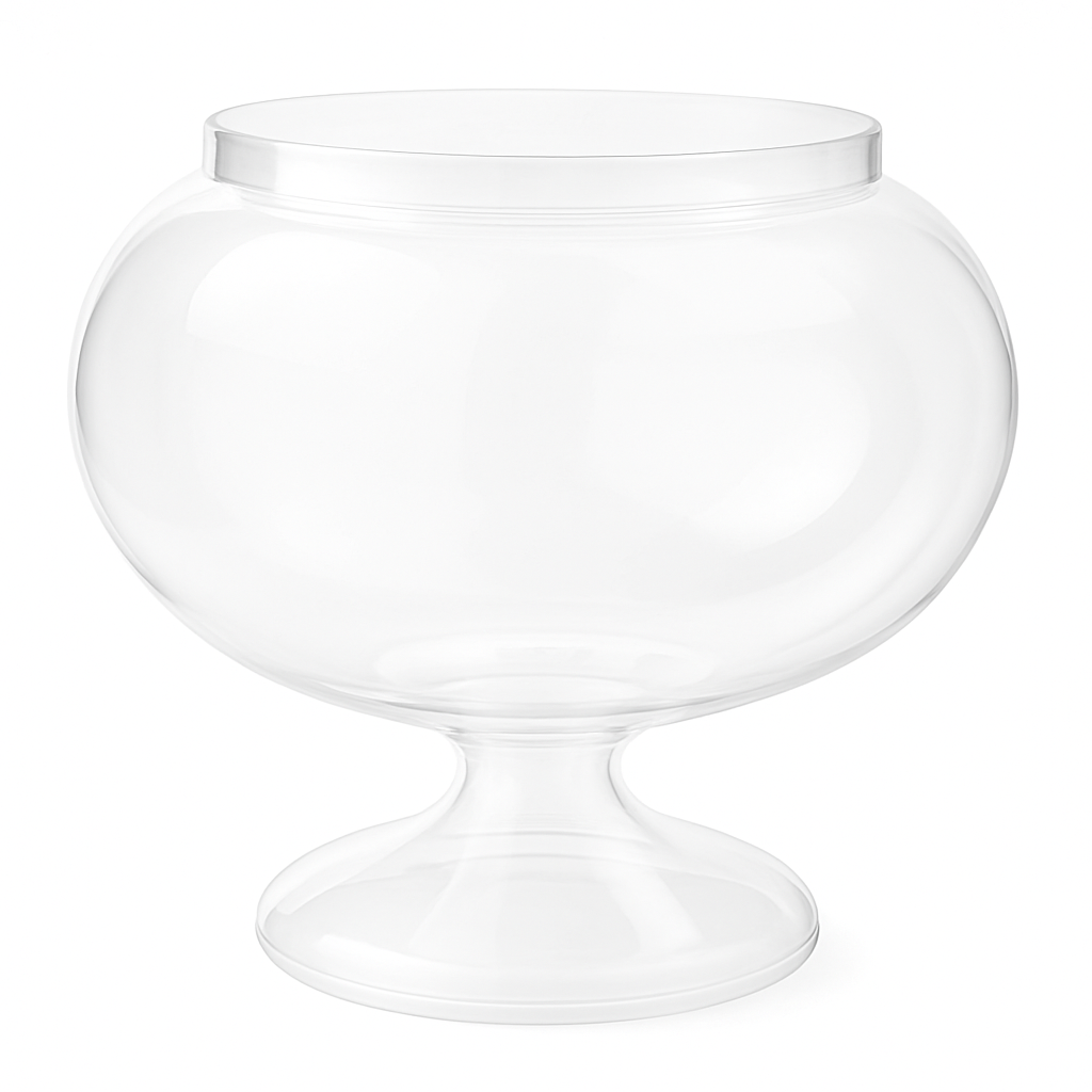 Clear Plastic Pedestal Candy Buffet Bowl, 60 oz