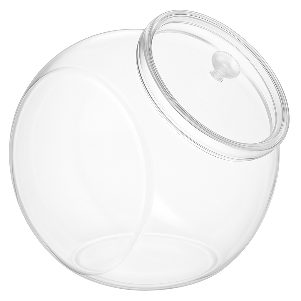 Clear Angled Plastic Candy Jar with Lid - 80 oz