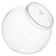 Clear Angled Plastic Candy Jar with Lid - 80 oz