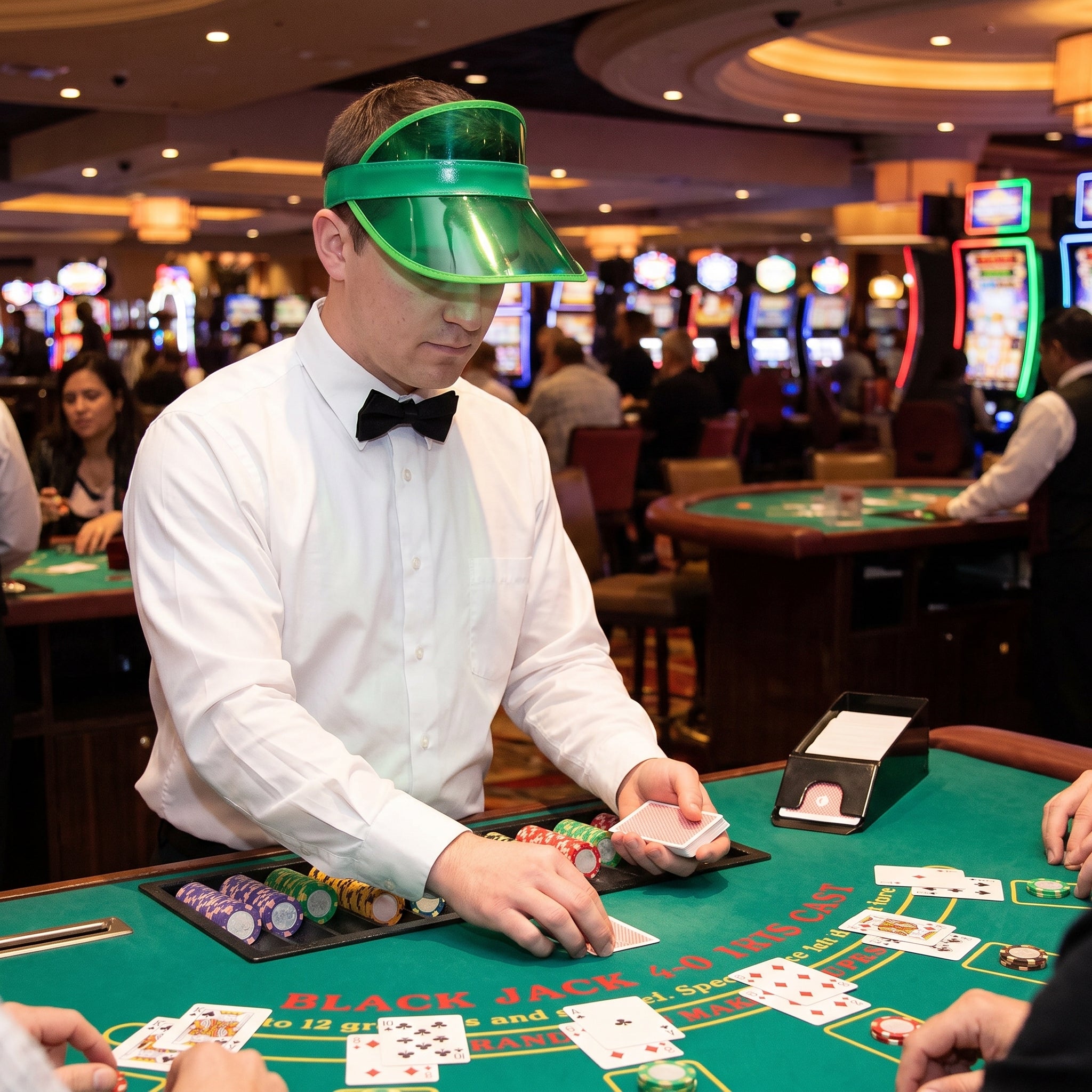 Classic Green Casino Dealer Visor