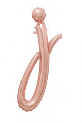 Rose Gold Script Letter J Foil Balloon - 8-Inch Air-Filled Decoration