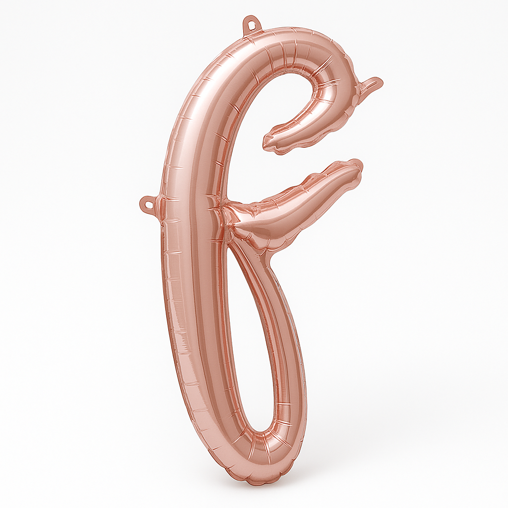 Rose Gold Foil Letter Z Balloon - Air-Filled Script Style, 8-Inch