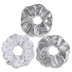 Silver Hair Scrunchies - 3 Pack