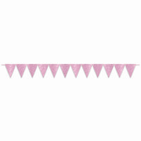Blush Pink Sparkle Pennant Banner - 20 ft