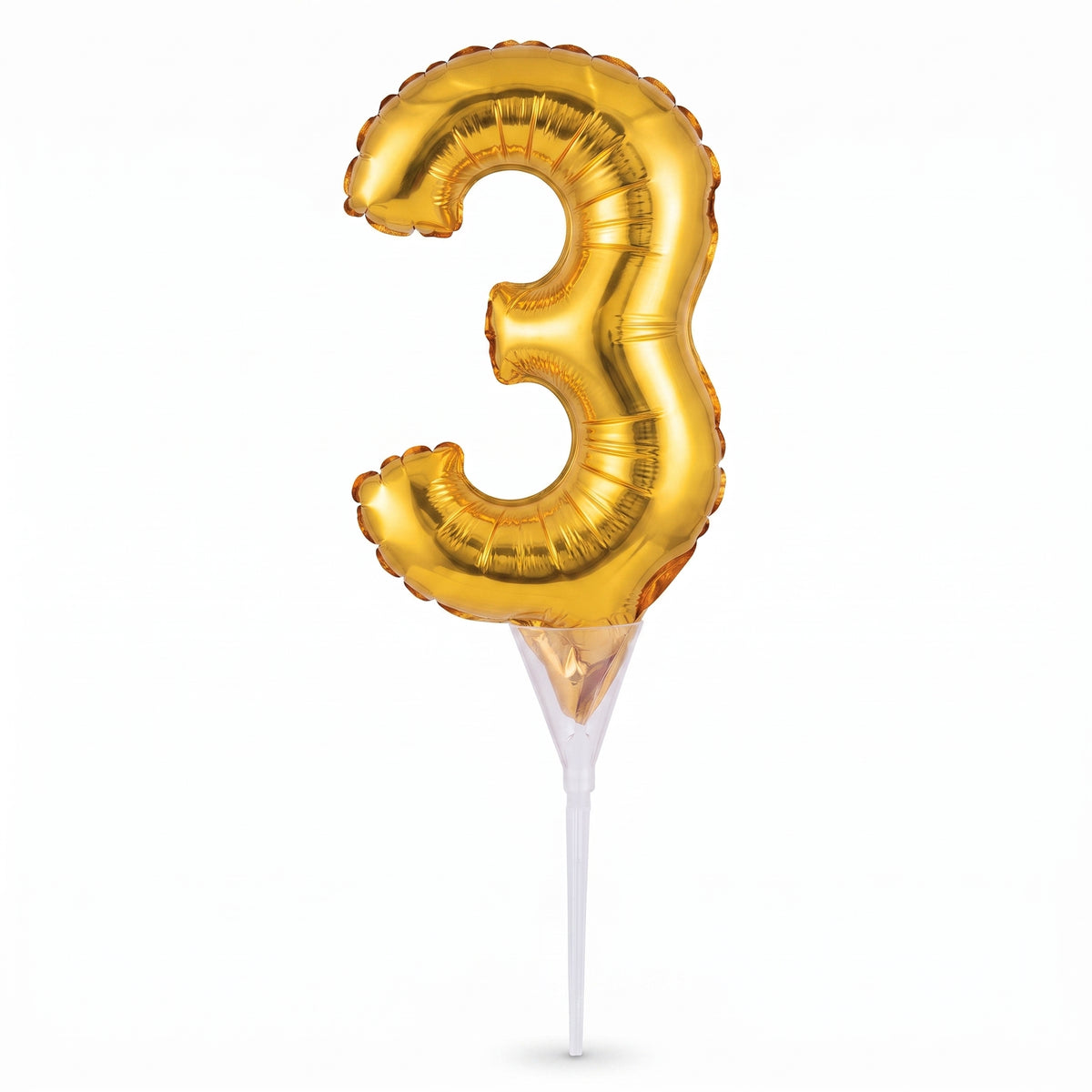 Gold Number 3 Foil Balloon Cake Topper