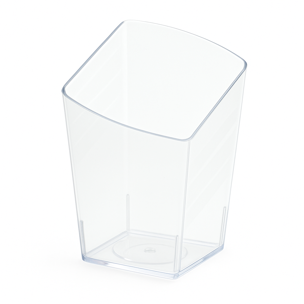 Mini Clear Slanted Plastic Tumblers - 3 oz, 10 Pack