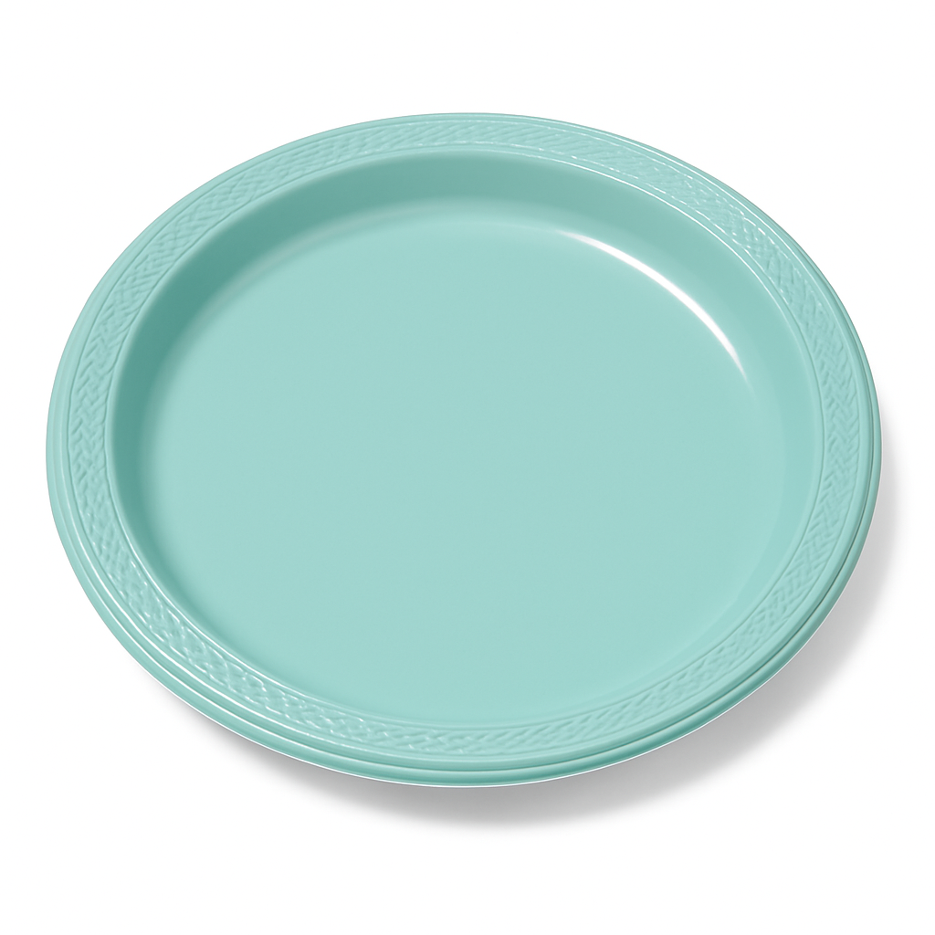 Robin's Egg Blue 9" Round Plastic Plates