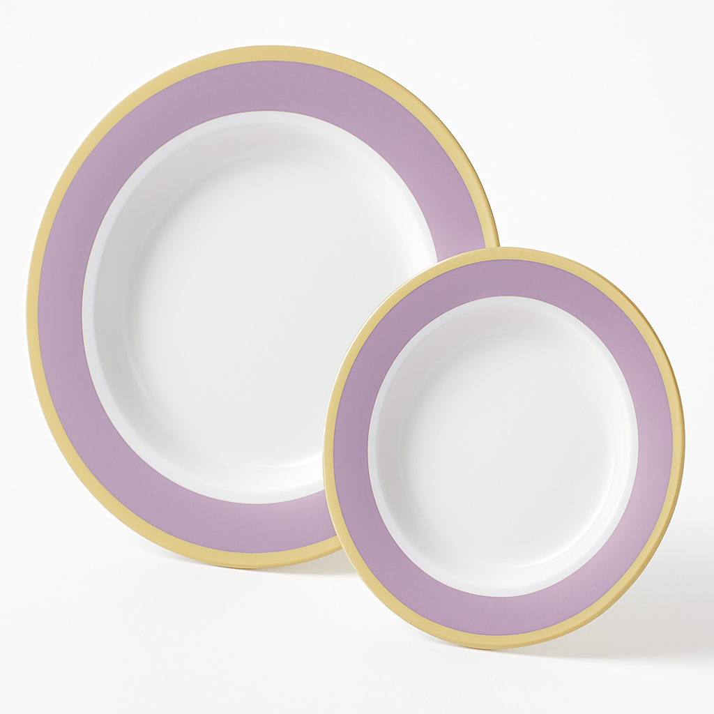 Lavender Border Premium Plastic Plates