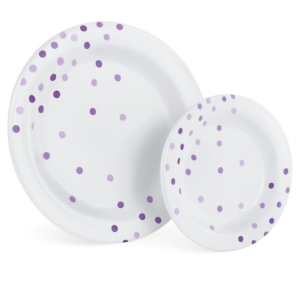Lavender Pearl Plastic Premium Plates - Multi-Pack