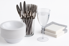 Elegant 7.5" White Premium Plastic Dessert Plates - Pack of 32