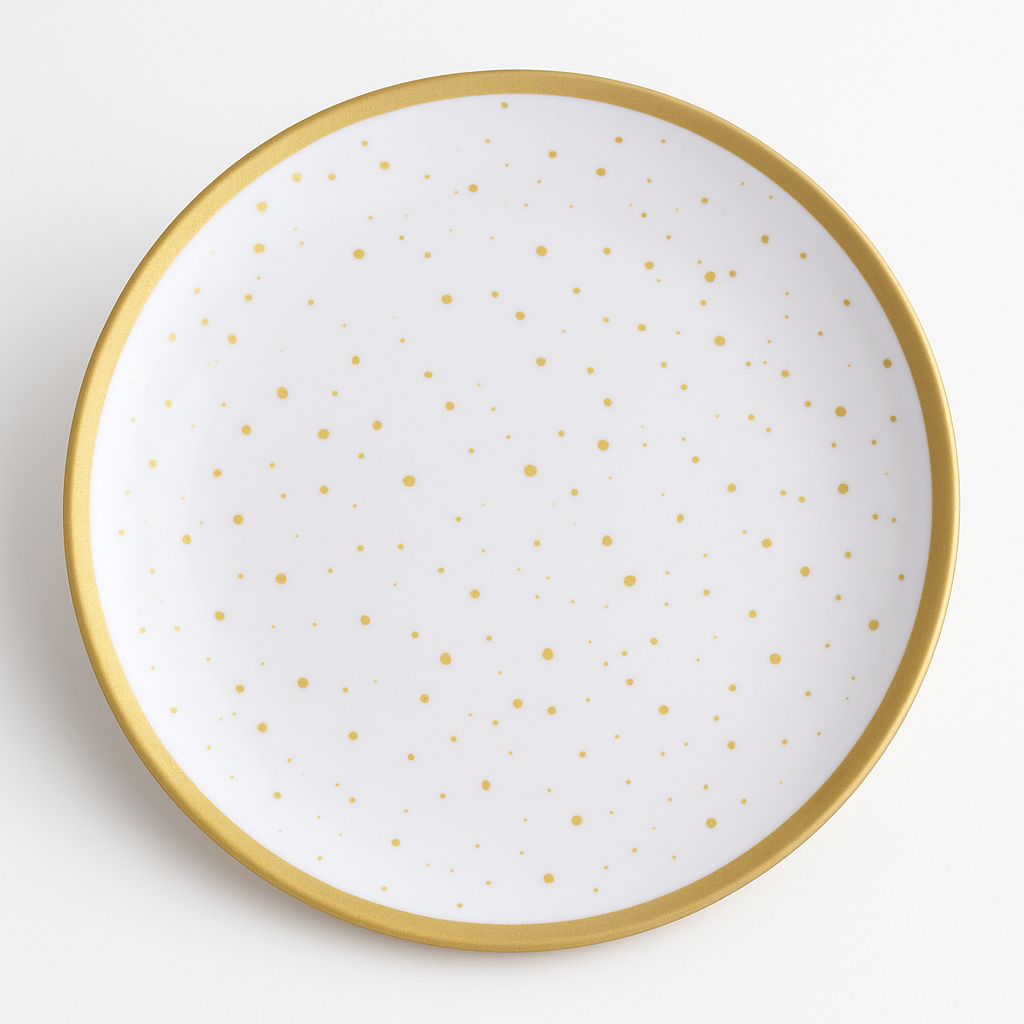Elegant Gold-Trimmed Melamine Dinner Plate - 10.5"