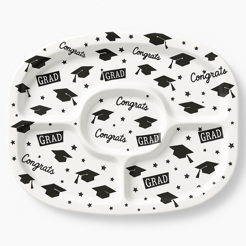 White Graduation Celebration Platter