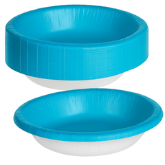 Caribbean Blue 20 oz. Solid Paper Bowls