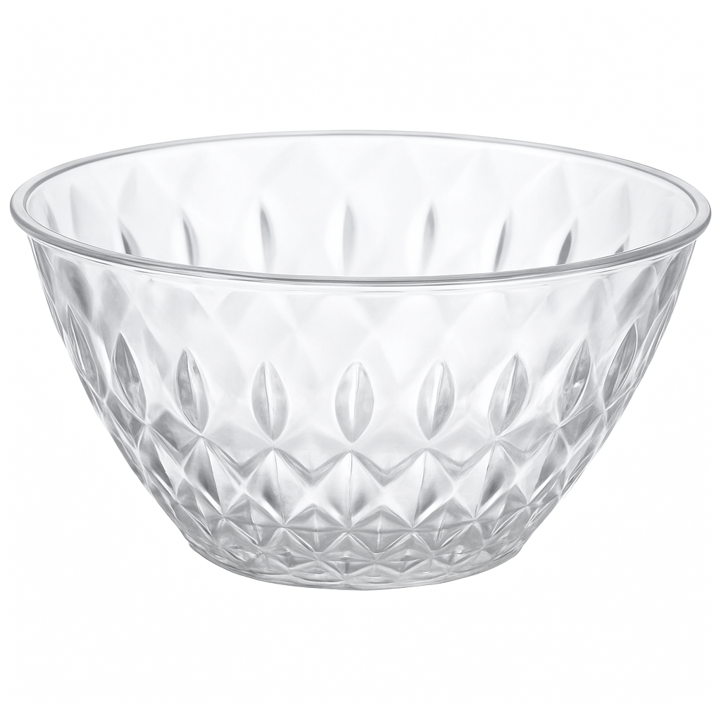 Elegant Small Crystal Cut Acrylic Serving Bowl