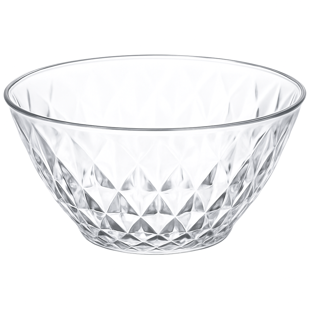 Large Crystal Cut Acrylic Serving Bowl