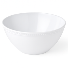 Small Beaded Melamine Serving Bowl - White, 6.5-Inch