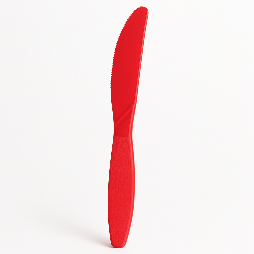 Vibrant Red Plastic Knives - 16ct