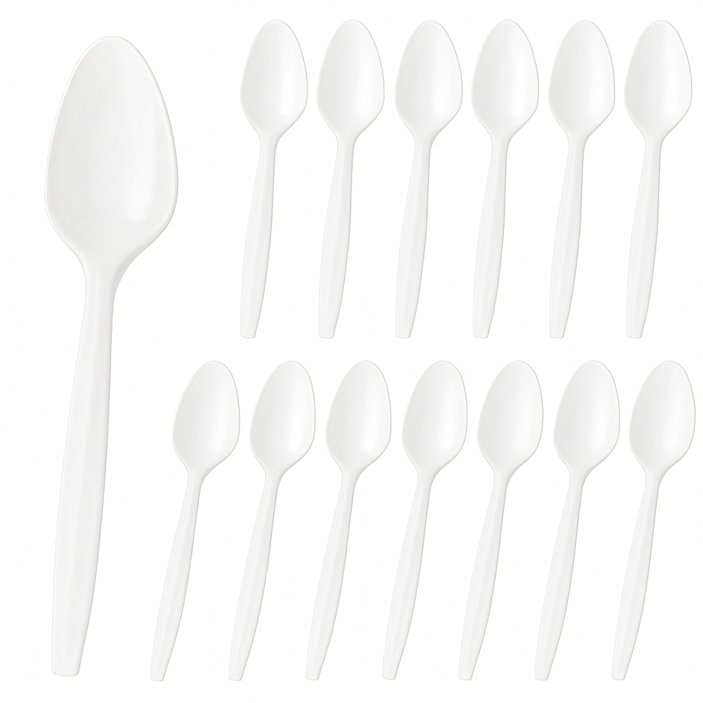 Classic White Plastic Spoons - 16 Count