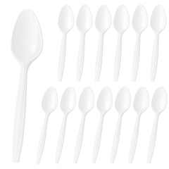 Classic White Plastic Spoons - 16 Count