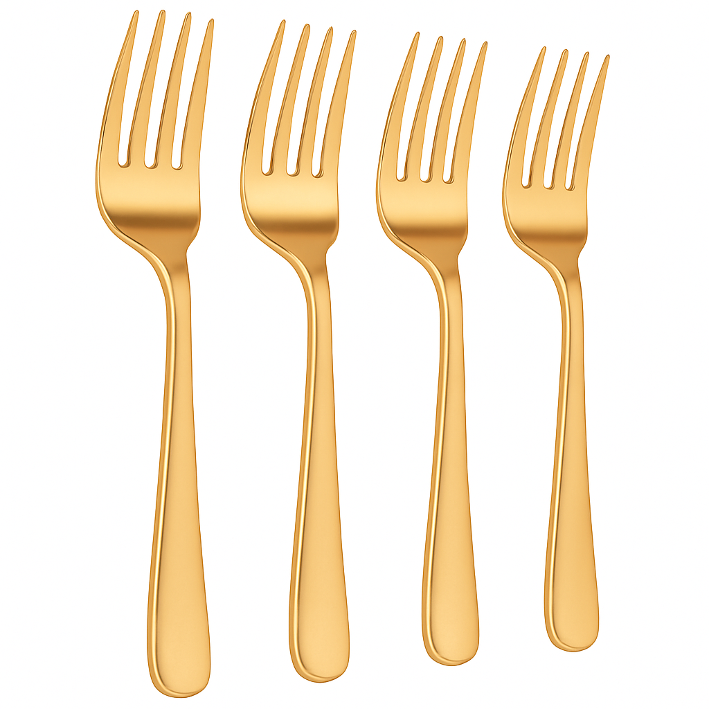 Gold Plastic Serving Forks - 9.75" (Pack)