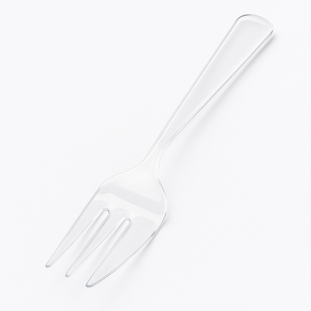 Clear 9.75" Plastic Serving Forks - Packaged for Catering