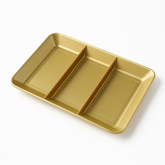 Elegant Gold Compartment Serving Tray - 14" Rectangular