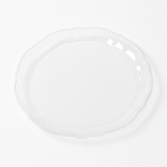 Clear Scalloped 12" Round Plastic Serving Platter