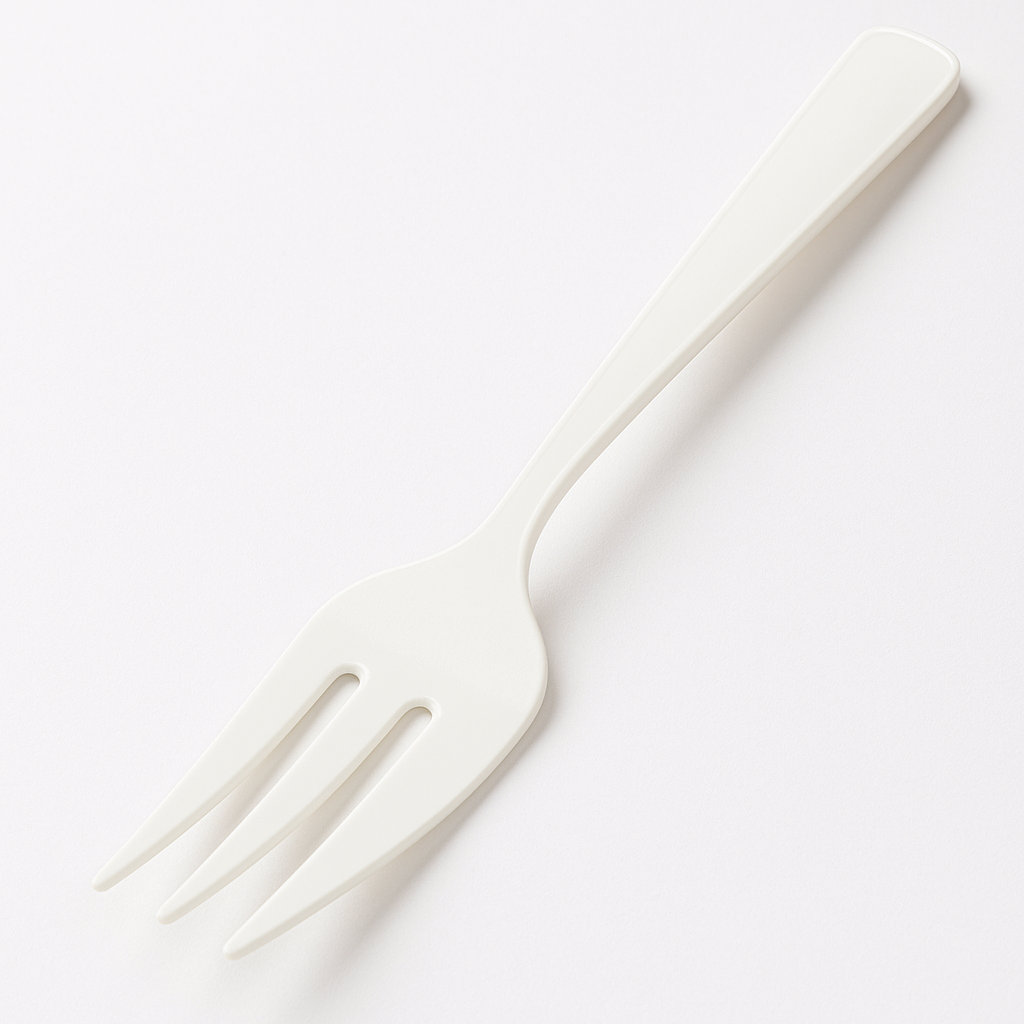 Elegant White Plastic Serving Forks - 9.75"