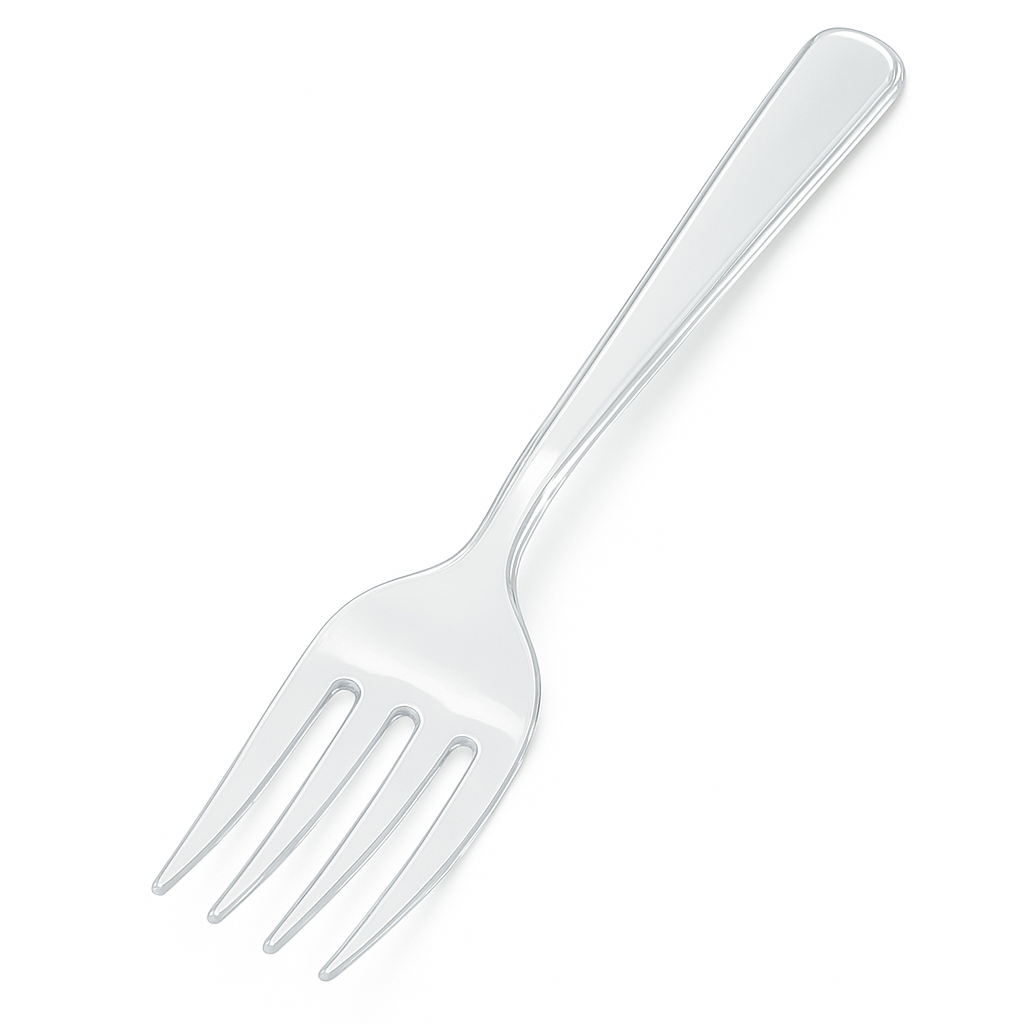 Clear Plastic Serving Forks - 9.75"