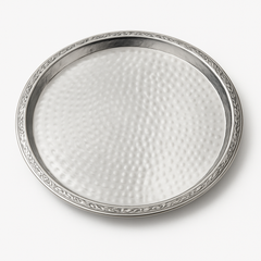 Premium 15.5" Hammered Silver Stainless Steel Tray