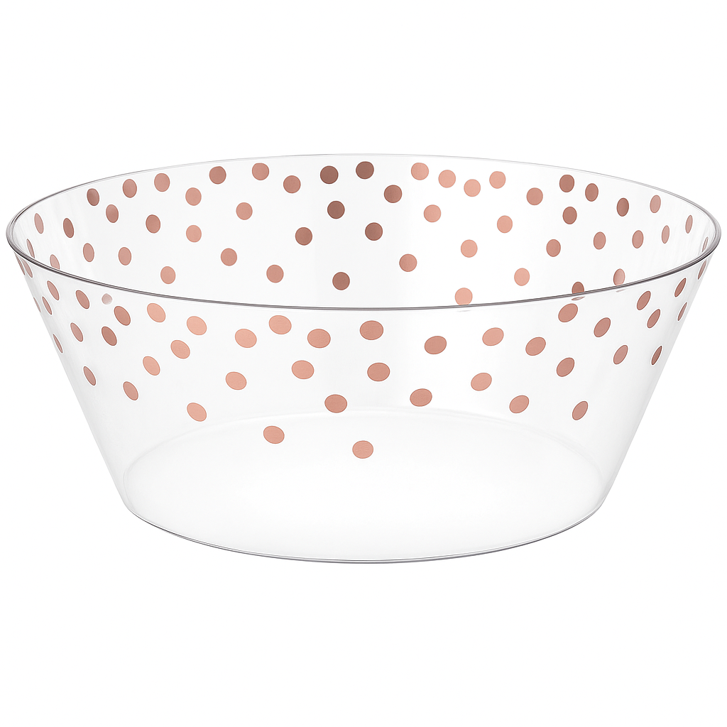 Elegant Rose Gold Dots Plastic Serving Bowl