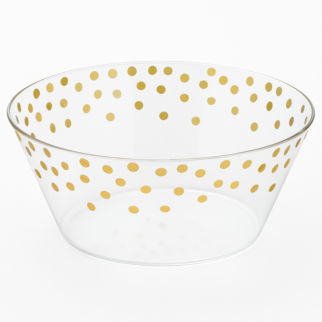 Gold Polka Dot Small Plastic Serving Bowl