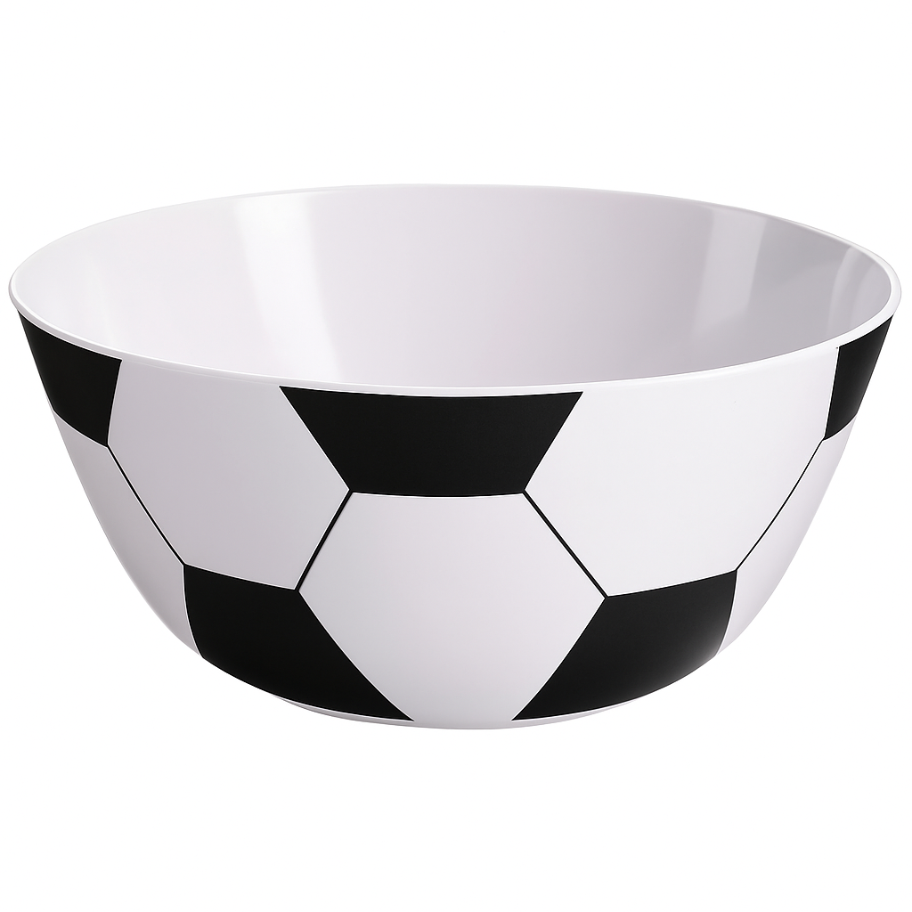 Soccer Ball Design Melamine Serving Bowl - 13" Reusable Sports Party Serveware