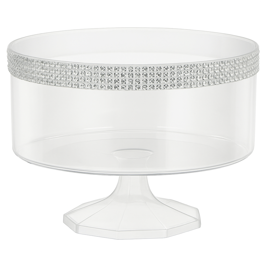 Small Rhinestone Clear Plastic Trifle Container