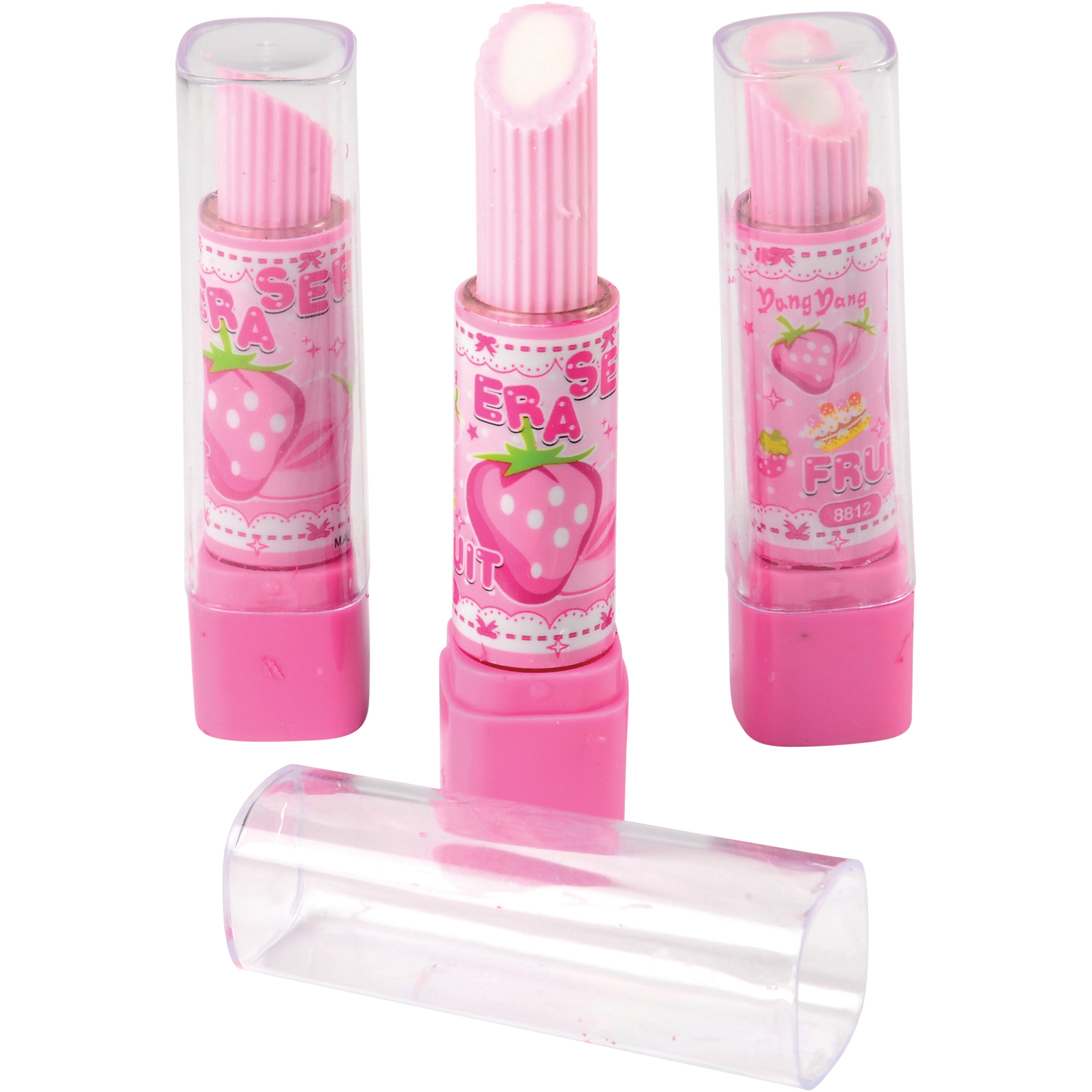 Lipstick Shaped Erasers - 12 Count