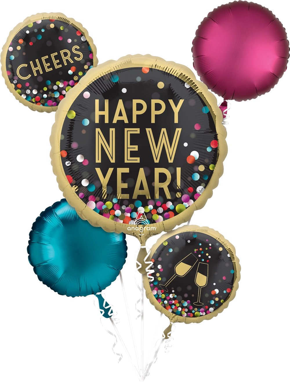 Radiant New Year's Foil Balloon Bouquet