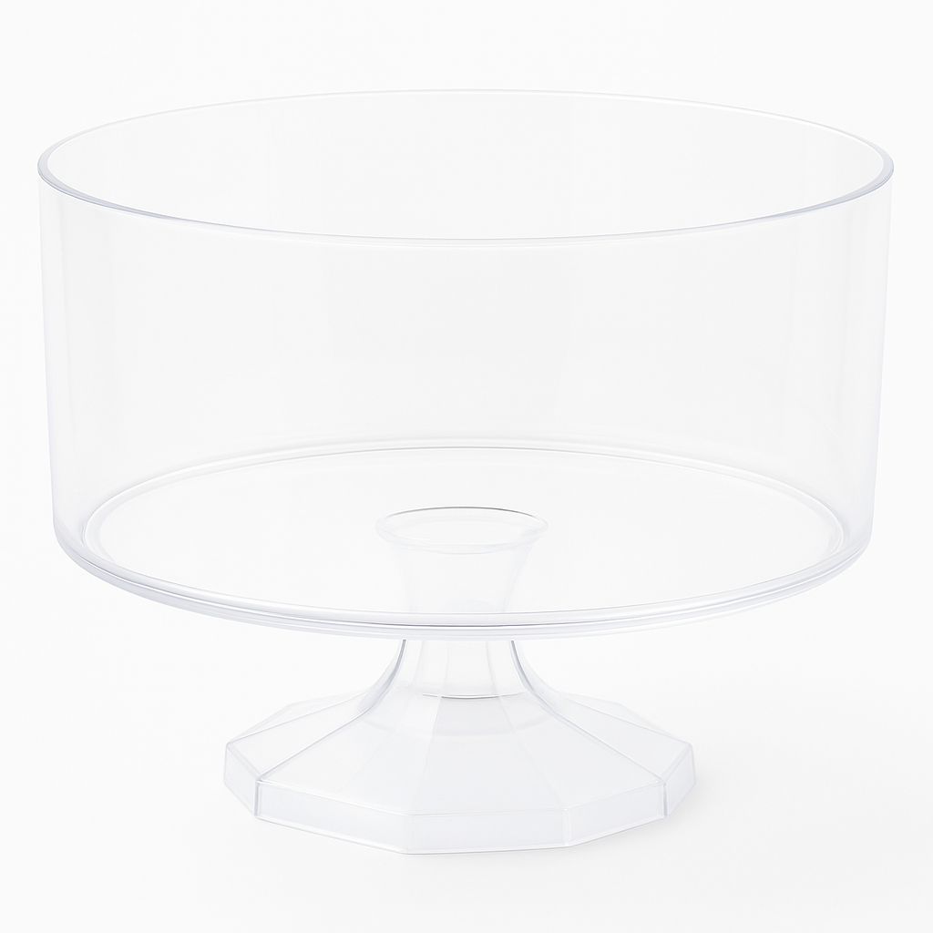 Medium Clear Plastic Trifle Container with Pedestal, 80 oz