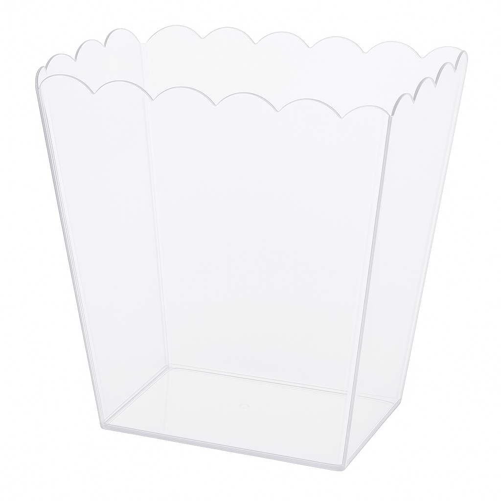 Clear Scalloped Edge Plastic Container, 55 oz