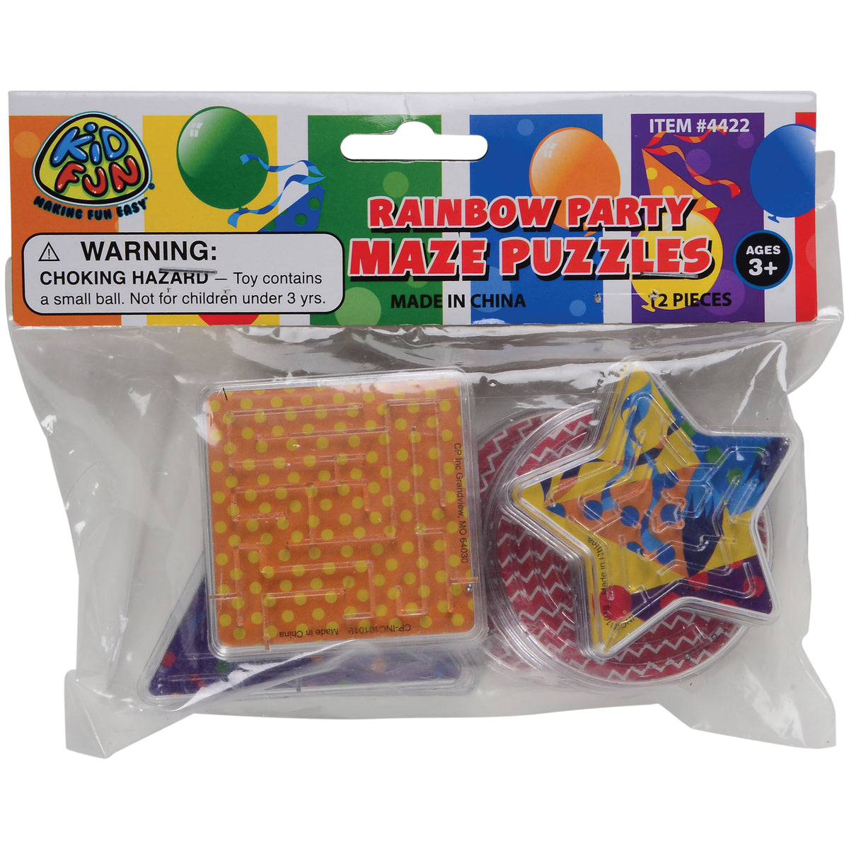 Rainbow Party Maze Puzzles - 12 Count