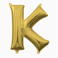 Gold Metallic Letter "K" Air-Filled Balloon