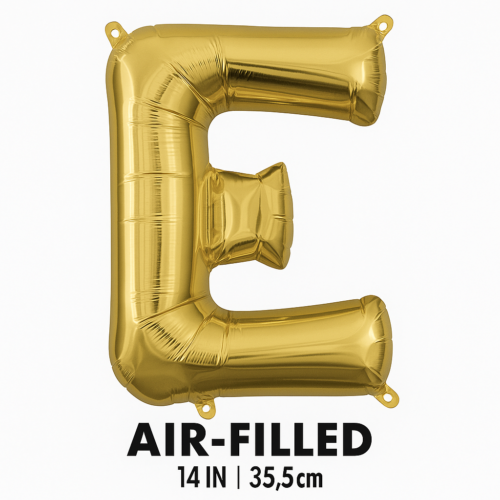 Gold Foil Air-Filled Letter "E" Balloon