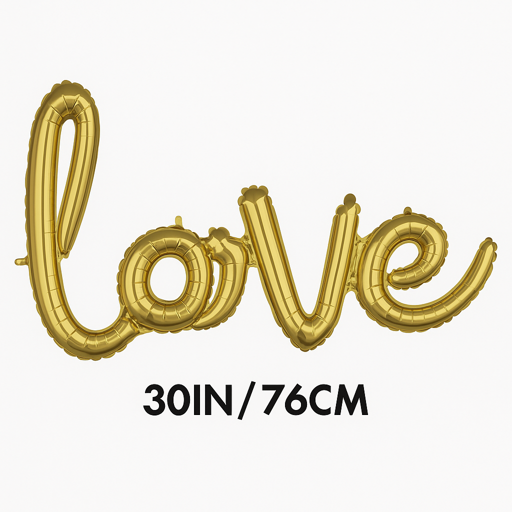 Gold Script Love Foil Balloon
