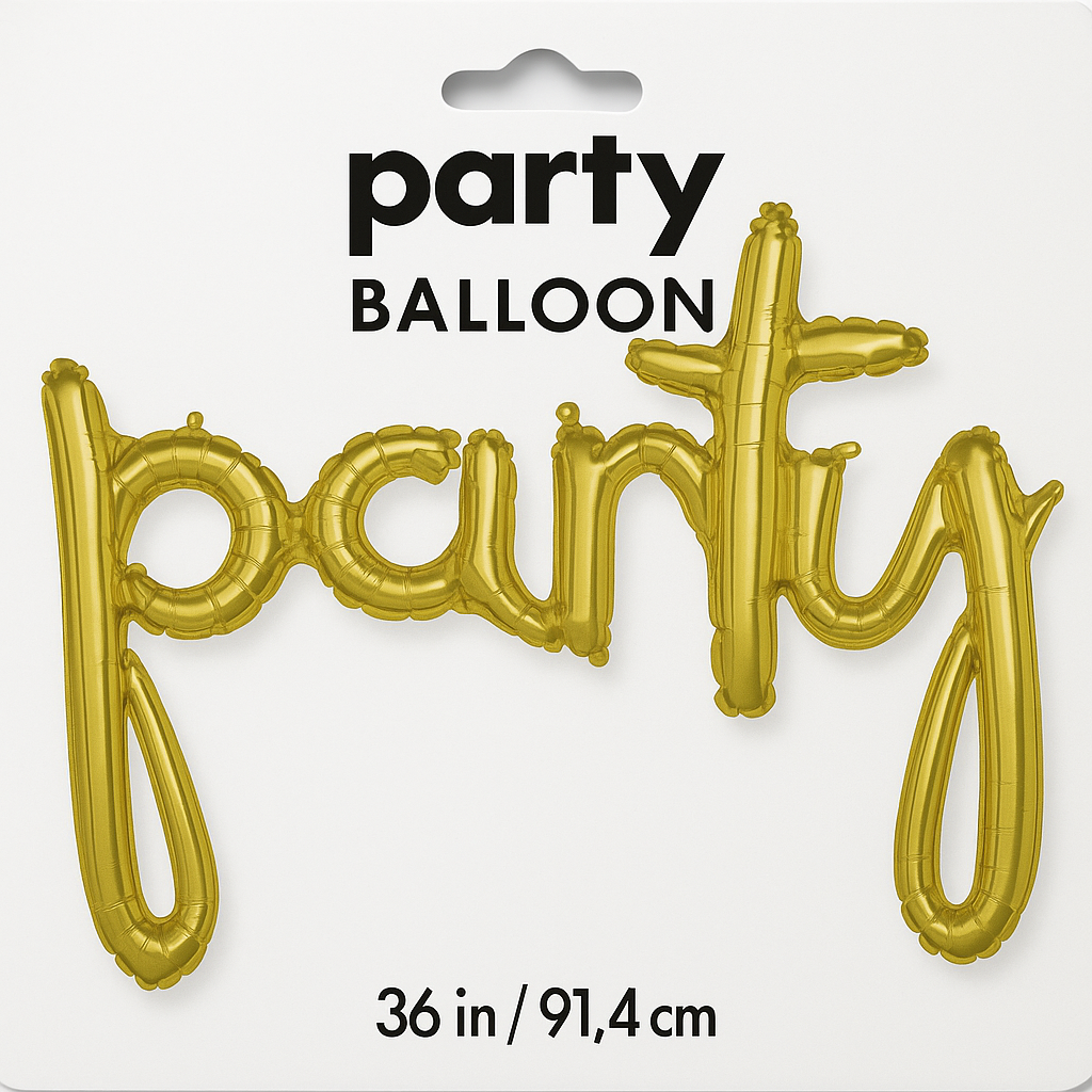 Gold Script Party Foil Balloon