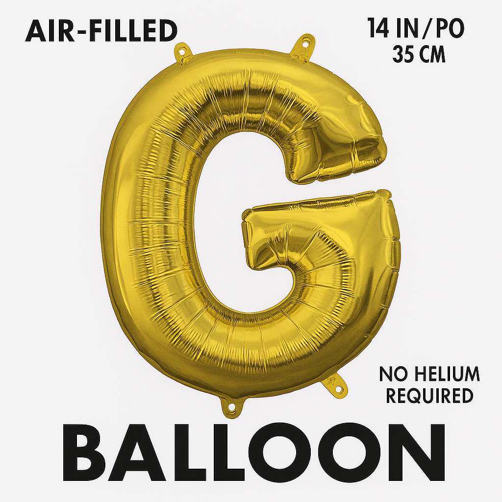 Gold Foil Air-Filled Letter G Balloon