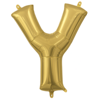 Gold Metallic Letter 'Y' Foil Balloon