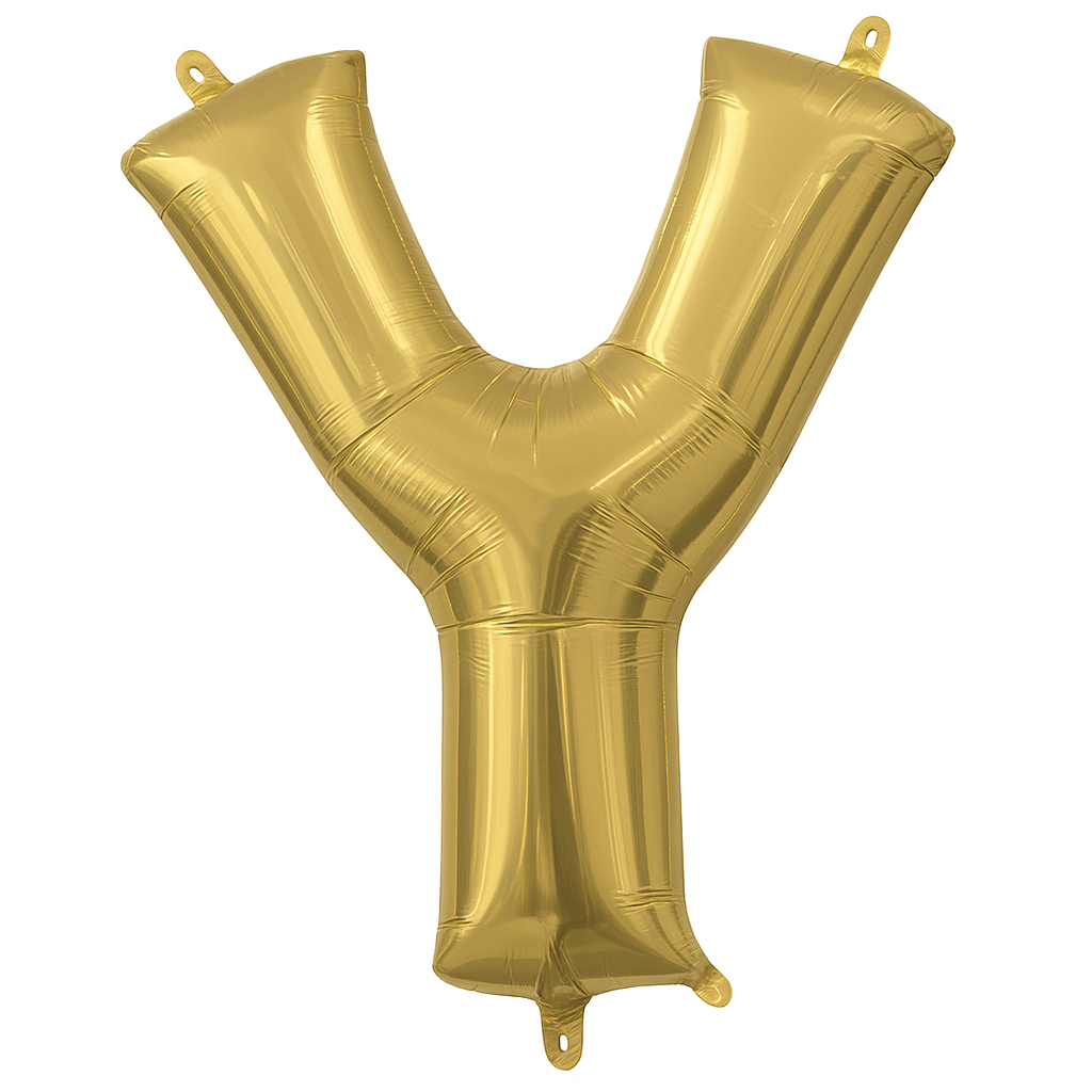 Gold Metallic Letter 'Y' Foil Balloon