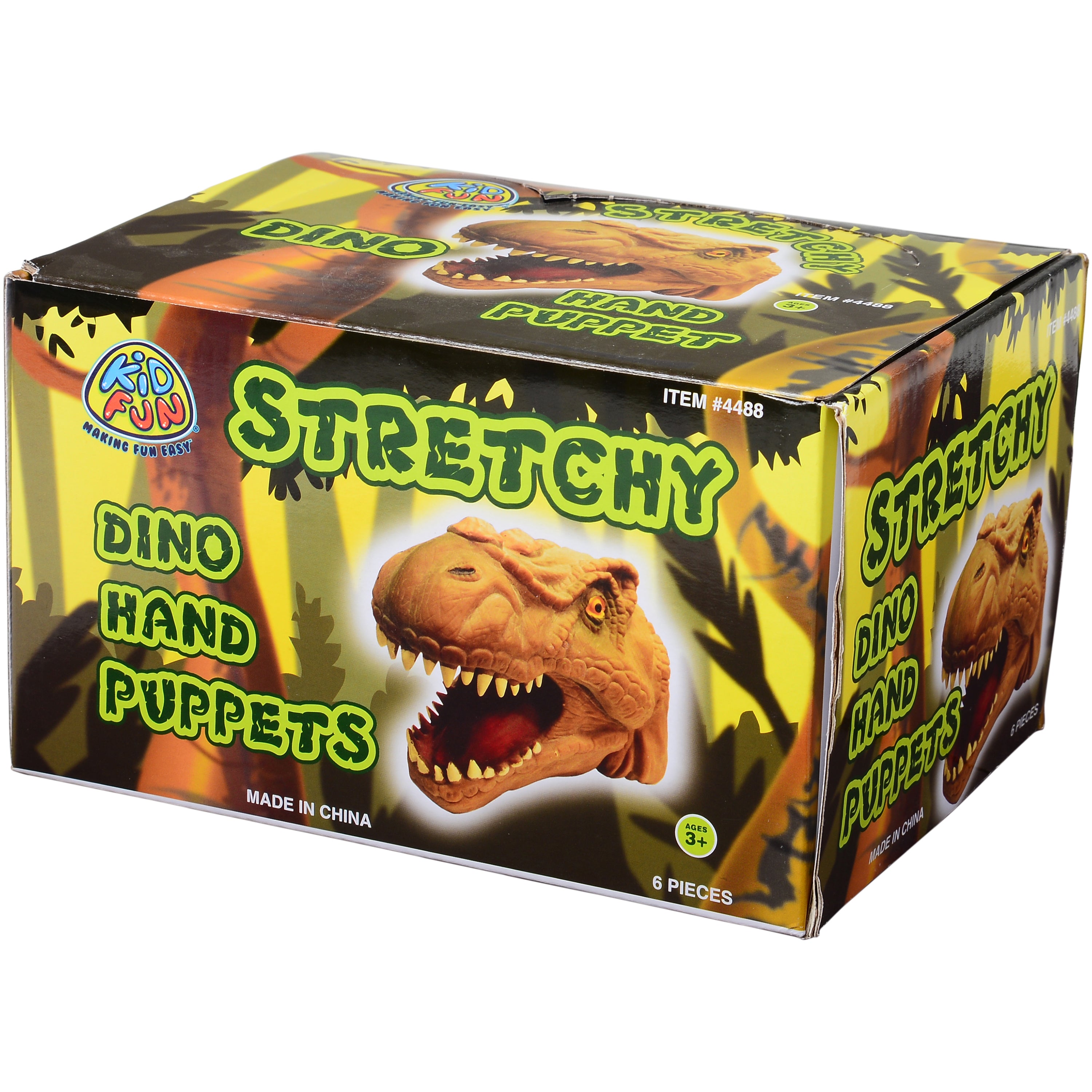 Stretchy Dino Hand Puppets/6 Per Disp - 6 Count