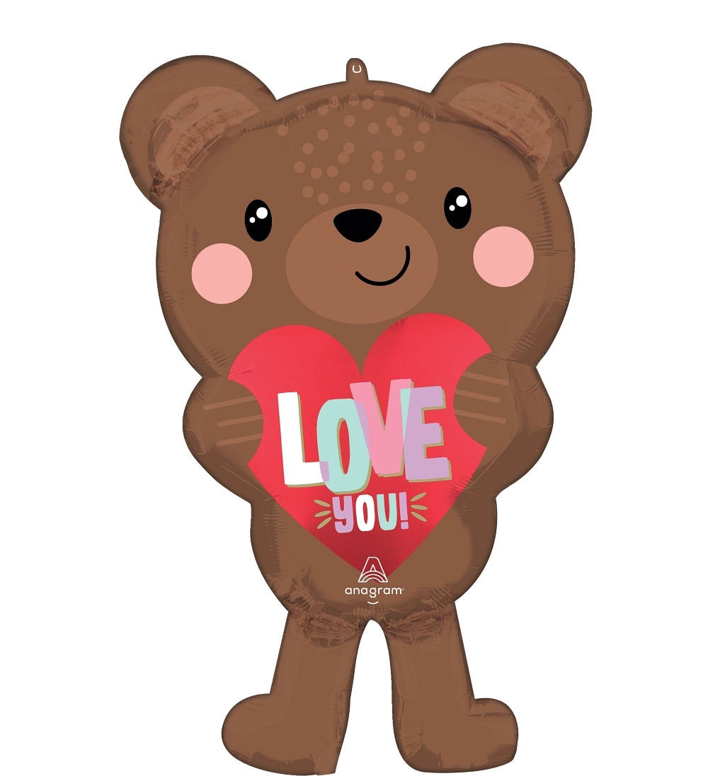 Satin Love Bear Super Shape Valentine's Day Balloon